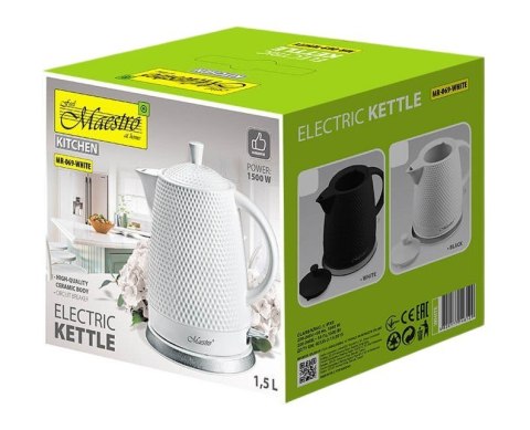 Feel-Maestro Ceramiczny czajnik elektryczny 1,5l 1500W MR-069-BLACK Feel-Maestro Ceramiczny czajnik elektryczny 1,5l 1500W MR-069-BLACK