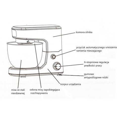 Feel-Maestro Robot planetarny z misą 4L, 1000W MR-560 Feel-Maestro Robot planetarny z misą 4L, 1000W MR-560