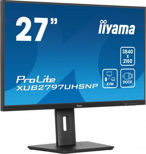IIYAMA Monitor 27 cali XUB2797UHSNP-B1, 4K, IPS, DP, HDMI, USB-C, Pivot, HAS /5y/ IIYAMA Monitor 27 cali XUB2797UHSNP-B1, 4K, IPS, DP, HDMI, USB-C, Pivot, HAS /5y/