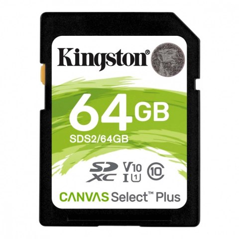 Kingston Karta pamięci SD 64GB Canvas Select Plus R100MB/s Kingston Karta pamięci SD 64GB Canvas Select Plus R100MB/s