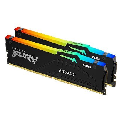 Kingston Pamięć DDR5 Fury Beast RGB 32GB(2*16GB)/6400 CL32 EXPO czarna Kingston Pamięć DDR5 Fury Beast RGB 32GB(2*16GB)/6400 CL32 EXPO czarna