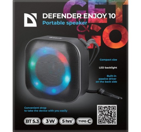Defender Głośnik Bluetooth ENJOY 10 3W Czarny Defender Głośnik Bluetooth ENJOY 10 3W Czarny