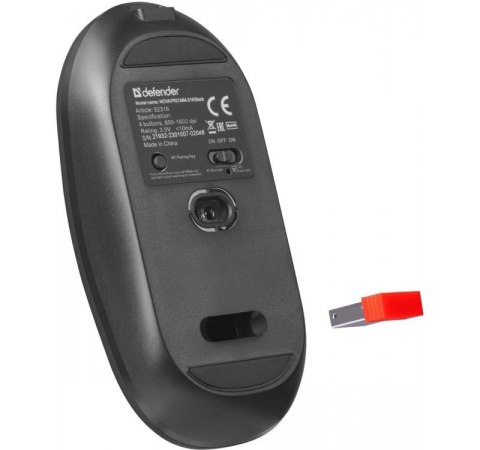 Defender Mysz bezprzewodowa NOVAPRO MM-316 RF Czarna 1600 DPI Defender Mysz bezprzewodowa NOVAPRO MM-316 RF Czarna 1600 DPI