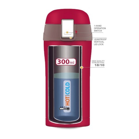 Feel-Maestro Kubek termiczny 300 ml Pretty MR-1643-30C Czerwony Feel-Maestro Kubek termiczny 300 ml Pretty MR-1643-30C Czerwony