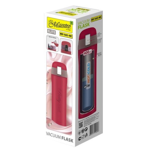 Feel-Maestro Kubek termiczny 400 ml Pretty MR-1643-40C Czerwony Feel-Maestro Kubek termiczny 400 ml Pretty MR-1643-40C Czerwony
