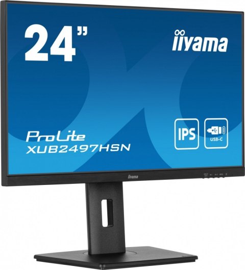 IIYAMA Monitor 24 cale XUB2497HSN-B2 IPS, USB-C Dock, HDMI, DP, 300cd, Pivot, HAS /5y/ IIYAMA Monitor 24 cale XUB2497HSN-B2 IPS, USB-C Dock, HDMI, DP, 300cd, Pivot, HAS /5y/