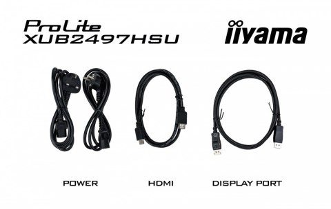 IIYAMA Monitor 24 cale XUB2497HSU-W2 IPS, HDMI, DP, 2x2W, 2xUSB, Pivot, HAS(150mm) /5y/ IIYAMA Monitor 24 cale XUB2497HSU-W2 IPS, HDMI, DP, 2x2W, 2xUSB, Pivot, HAS(150mm) /5y/