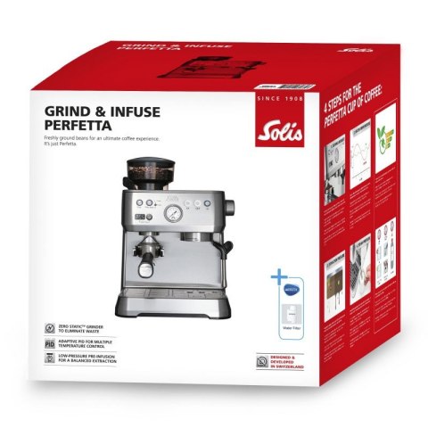 Solis Ekspres kolbowy Grind & Infuse Perfetta stalowy Solis Ekspres kolbowy Grind & Infuse Perfetta stalowy