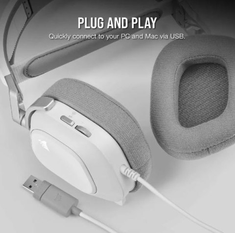 Corsair Słuchawki HS80 RGB USB Wired White Corsair Słuchawki HS80 RGB USB Wired White