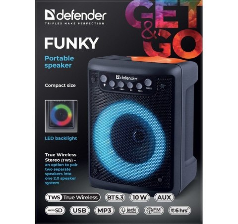 Defender Głośnik Bluetooth FUNKY 10W Defender Głośnik Bluetooth FUNKY 10W