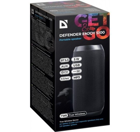 Defender Głośnik Bluetooth ENJOY S100 Czarny Defender Głośnik Bluetooth ENJOY S100 Czarny