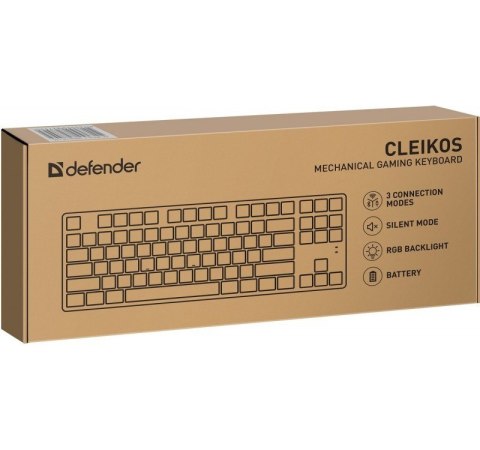Defender Klawiatura mechaniczna CLEIKOS GK-135 podświetlenie LED Czarna Defender Klawiatura mechaniczna CLEIKOS GK-135 podświetlenie LED Czarna