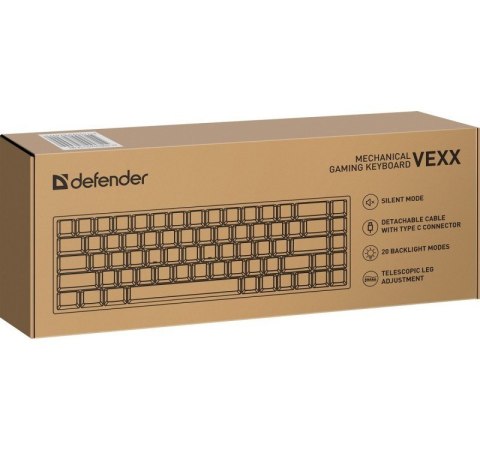 Defender Klawiatura mechaniczna VEXX GK-084 podświetlenie RGB Biała Defender Klawiatura mechaniczna VEXX GK-084 podświetlenie RGB Biała