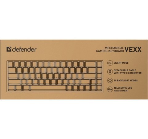 Defender Klawiatura mechaniczna VEXX GK-084 podświetlenie RGB Biała Defender Klawiatura mechaniczna VEXX GK-084 podświetlenie RGB Biała