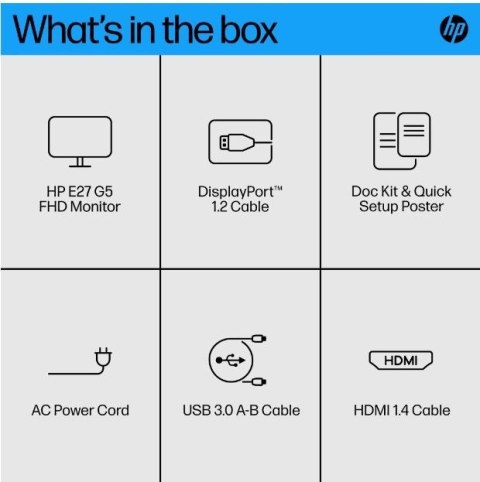 HP Inc. Monitor 27 cali E27 G5 FHD 6N4E2AA HP Inc. Monitor 27 cali E27 G5 FHD 6N4E2AA
