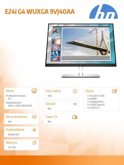 HP Inc. Monitor E24i G4 WUXGA 9VJ40AA HP Inc. Monitor E24i G4 WUXGA 9VJ40AA