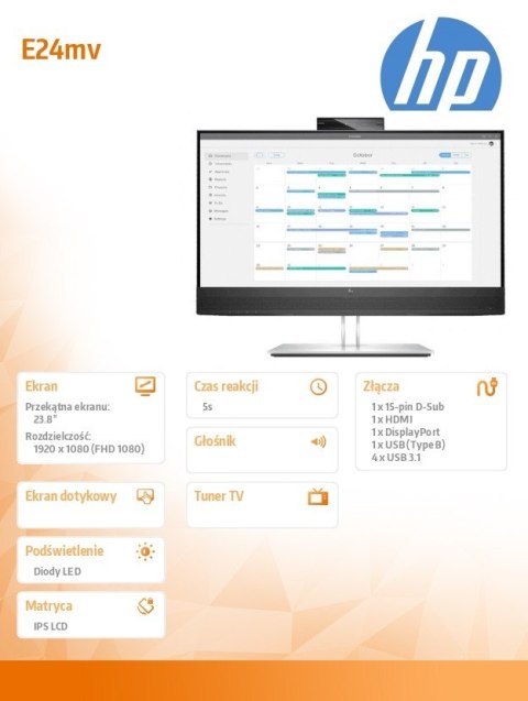 HP Inc. Monitor E24mv G4 FHD Monitor Conferencing 169L0AA HP Inc. Monitor E24mv G4 FHD Monitor Conferencing 169L0AA