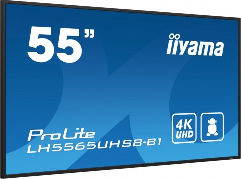 IIYAMA Monitor 55 cali LH5565UHSB-B1, 24/7, IPS, ANDROID 11, 4K, 800cd, iiSignage2, SDM, 2x HDMI, DP, 2x USB,2x 10W, RJ45, WiFi, 4/32GB IIYAMA Monitor 55 cali LH5565UHSB-B1, 24/7, IPS, ANDROID 11, 4K, 800cd, iiSignage2, SDM, 2x HDMI, DP, 2x USB,2x 10W, RJ45, WiFi, 4/32GB