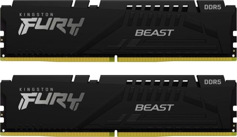 Kingston Pamięć DDR5 Fury Beast Black 64GB(2*32GB)/5200 CL36 EXPO Kingston Pamięć DDR5 Fury Beast Black 64GB(2*32GB)/5200 CL36 EXPO