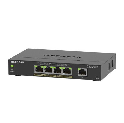 Netgear Przełącznik GS305EP 5x1GE (4xPoE+) Netgear Przełącznik GS305EP 5x1GE (4xPoE+)