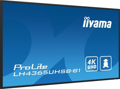 IIYAMA Monitor 43 cale LH4365UHSB-B1 24/7, IPS, ANDROID 11, 4K, 800cd, iiSignage2, SDM, 2x HDMI, DP, 2x USB,2x 10W, RJ45, WiFi, 4/32GB, IIYAMA Monitor 43 cale LH4365UHSB-B1 24/7, IPS, ANDROID 11, 4K, 800cd, iiSignage2, SDM, 2x HDMI, DP, 2x USB,2x 10W, RJ45, WiFi, 4/32GB,