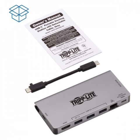 Eaton Stacja dokująca USB-C 4K HDMI, USB 3.2 Gen 1, koncentrator USB-A, GbE, karta pamięci, ładowanie PD 100 W, odłączany przewód U442 Eaton Stacja dokująca USB-C 4K HDMI, USB 3.2 Gen 1, koncentrator USB-A, GbE, karta pamięci, ładowanie PD 100 W, odłączany przewód U442