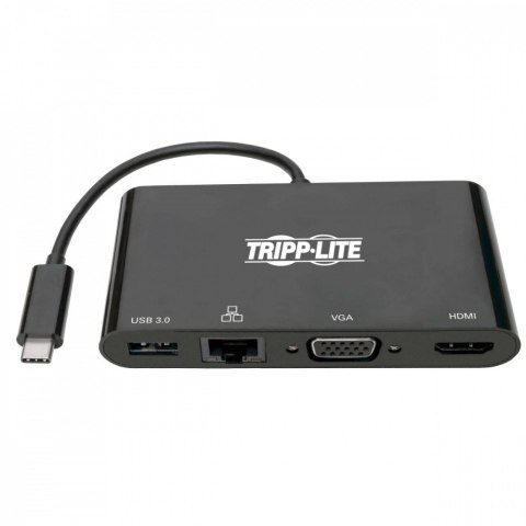 Eaton Wieloportowy adapter USB-C 4K HDMI, VGA, USB-A, GbE, HDCP U444-06N-HV4GUB Czarny Eaton Wieloportowy adapter USB-C 4K HDMI, VGA, USB-A, GbE, HDCP U444-06N-HV4GUB Czarny