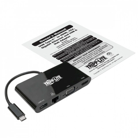 Eaton Wieloportowy adapter USB-C 4K HDMI, VGA, USB-A, GbE, HDCP U444-06N-HV4GUB Czarny Eaton Wieloportowy adapter USB-C 4K HDMI, VGA, USB-A, GbE, HDCP U444-06N-HV4GUB Czarny