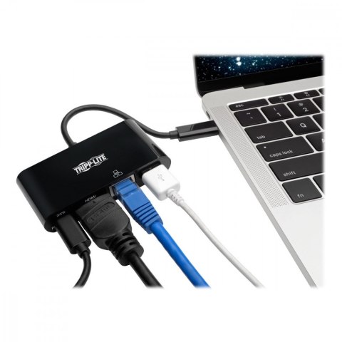 Eaton Wieloportowy adapter USB-C 4K HDMI, port USB-A, GbE, ładowanie PD 60 W, HDCP U444-06N-H4GUBC Czarny Eaton Wieloportowy adapter USB-C 4K HDMI, port USB-A, GbE, ładowanie PD 60 W, HDCP U444-06N-H4GUBC Czarny
