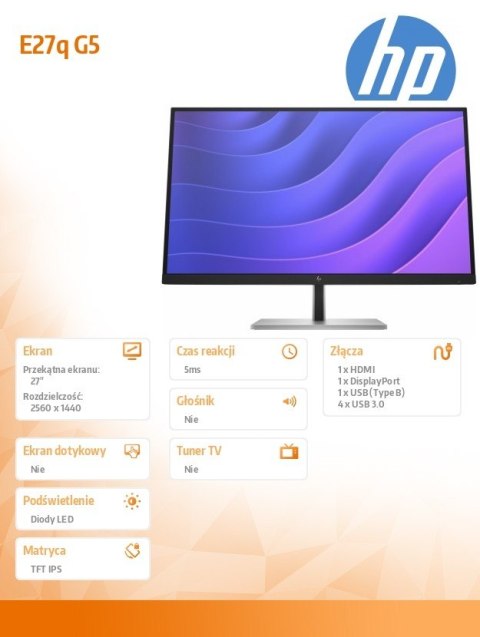 HP Inc. Monitor E27q G5 QHD 6N6F2AA HP Inc. Monitor E27q G5 QHD 6N6F2AA