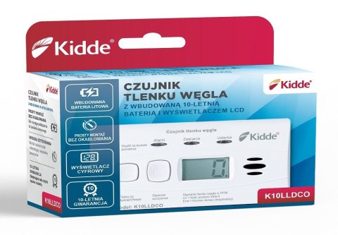 KIDDE Czujnik czadu z wyświetlaczem KIDDE K10LLDCO KIDDE Czujnik czadu z wyświetlaczem KIDDE K10LLDCO