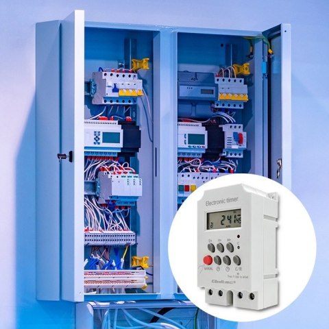 Qoltec Elektroczniczny programator czasowy na szynę DIN PC0629 Qoltec Elektroczniczny programator czasowy na szynę DIN PC0629