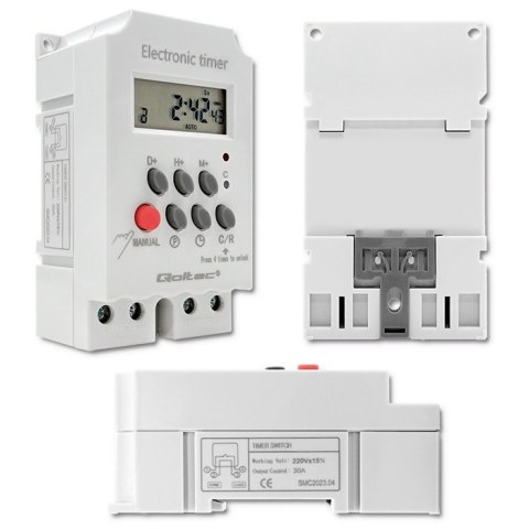 Qoltec Elektroczniczny programator czasowy na szynę DIN PC0629 Qoltec Elektroczniczny programator czasowy na szynę DIN PC0629