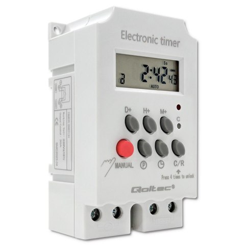 Qoltec Elektroczniczny programator czasowy na szynę DIN PC0629 Qoltec Elektroczniczny programator czasowy na szynę DIN PC0629