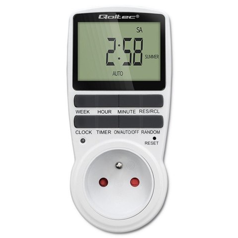 Qoltec Elektroniczny programator czasowy PC0628 | 3680W | 16A | LCD Qoltec Elektroniczny programator czasowy PC0628 | 3680W | 16A | LCD