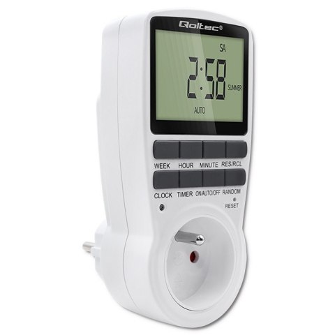 Qoltec Elektroniczny programator czasowy PC0628 | 3680W | 16A | LCD Qoltec Elektroniczny programator czasowy PC0628 | 3680W | 16A | LCD