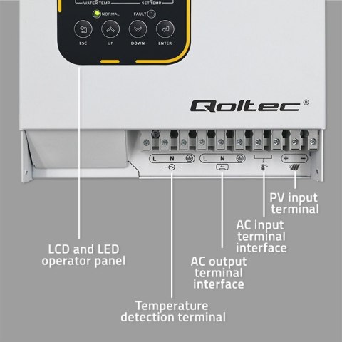 Qoltec Inwerter Przetwornica solarna do grzania wody ECO Solar Boost | MPPT | BYPASS | LCD | 4kW Qoltec Inwerter Przetwornica solarna do grzania wody ECO Solar Boost | MPPT | BYPASS | LCD | 4kW