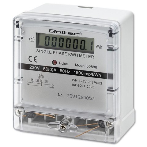 Qoltec Jednofazowy elektroniczny licznik | miernik zużycia energii | 230V | LCD Qoltec Jednofazowy elektroniczny licznik | miernik zużycia energii | 230V | LCD