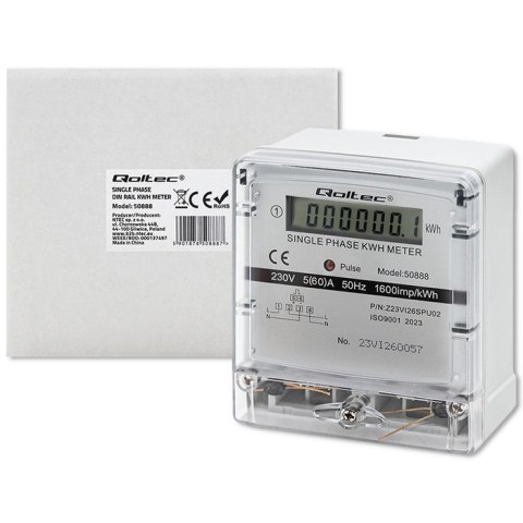 Qoltec Jednofazowy elektroniczny licznik | miernik zużycia energii | 230V | LCD Qoltec Jednofazowy elektroniczny licznik | miernik zużycia energii | 230V | LCD