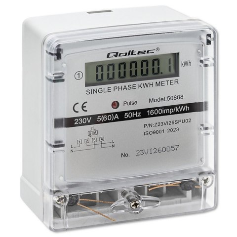 Qoltec Jednofazowy elektroniczny licznik | miernik zużycia energii | 230V | LCD Qoltec Jednofazowy elektroniczny licznik | miernik zużycia energii | 230V | LCD