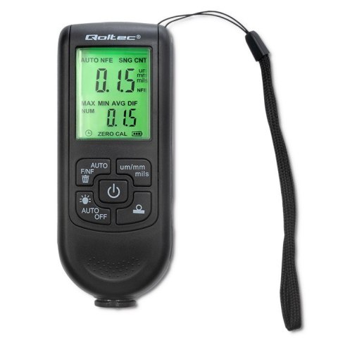 Qoltec Miernik grubości lakieru z wyświetlaczem LCD | 0~2000um Qoltec Miernik grubości lakieru z wyświetlaczem LCD | 0~2000um