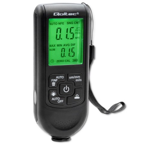 Qoltec Miernik grubości lakieru z wyświetlaczem LCD | 0~2000um Qoltec Miernik grubości lakieru z wyświetlaczem LCD | 0~2000um