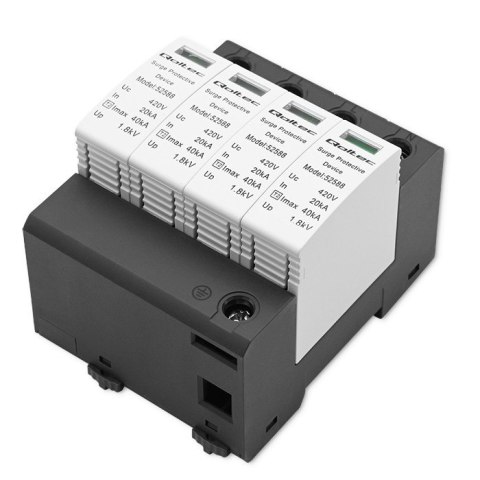 Qoltec Ogranicznik ochronnik przepięć AC | 4P | 420V | T2 | C Qoltec Ogranicznik ochronnik przepięć AC | 4P | 420V | T2 | C