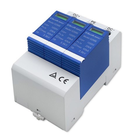 Qoltec Ogranicznik ochronnik przepięć DC | 3P | 1000V | T2 | C Qoltec Ogranicznik ochronnik przepięć DC | 3P | 1000V | T2 | C