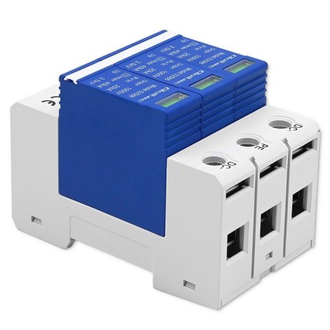 Qoltec Ogranicznik ochronnik przepięć DC | 3P | 1000V | T2 | C Qoltec Ogranicznik ochronnik przepięć DC | 3P | 1000V | T2 | C