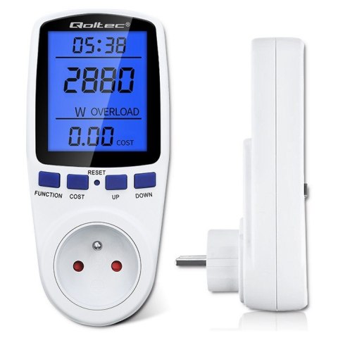 Qoltec Watomierz licznik zużycia energii PM0626 | 3680W | 16A | LCD Qoltec Watomierz licznik zużycia energii PM0626 | 3680W | 16A | LCD