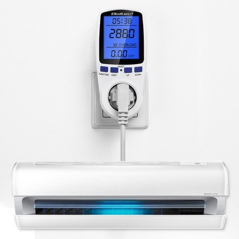 Qoltec Watomierz licznik zużycia energii PM0626 | 3680W | 16A | LCD Qoltec Watomierz licznik zużycia energii PM0626 | 3680W | 16A | LCD