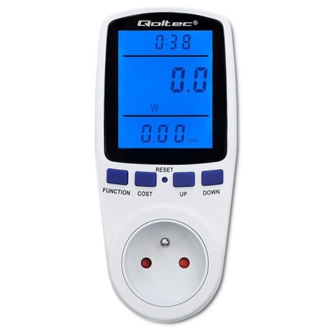 Qoltec Watomierz licznik zużycia energii PM0626 | 3680W | 16A | LCD Qoltec Watomierz licznik zużycia energii PM0626 | 3680W | 16A | LCD