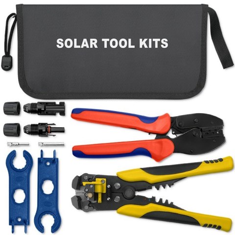 Qoltec Zestaw narzędzi solarnych kompatybilnych ze złączami MC4 | Zaciskarka + Automatyczny ściągacz izolacji Qoltec Zestaw narzędzi solarnych kompatybilnych ze złączami MC4 | Zaciskarka + Automatyczny ściągacz izolacji
