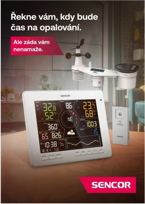Sencor Profesjonalna Stacja meterologiczna wifi SMART z czujnik 7w1 Sencor Profesjonalna Stacja meterologiczna wifi SMART z czujnik 7w1